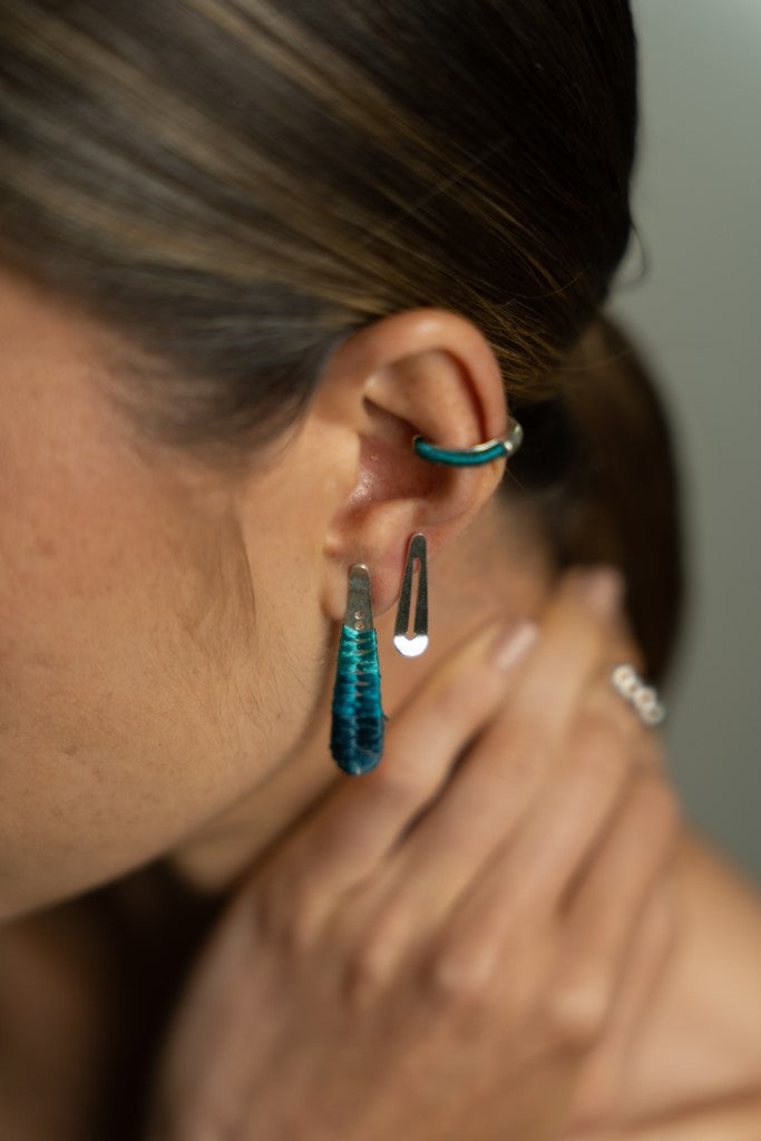 Aretes Plumas Midi - Tejido